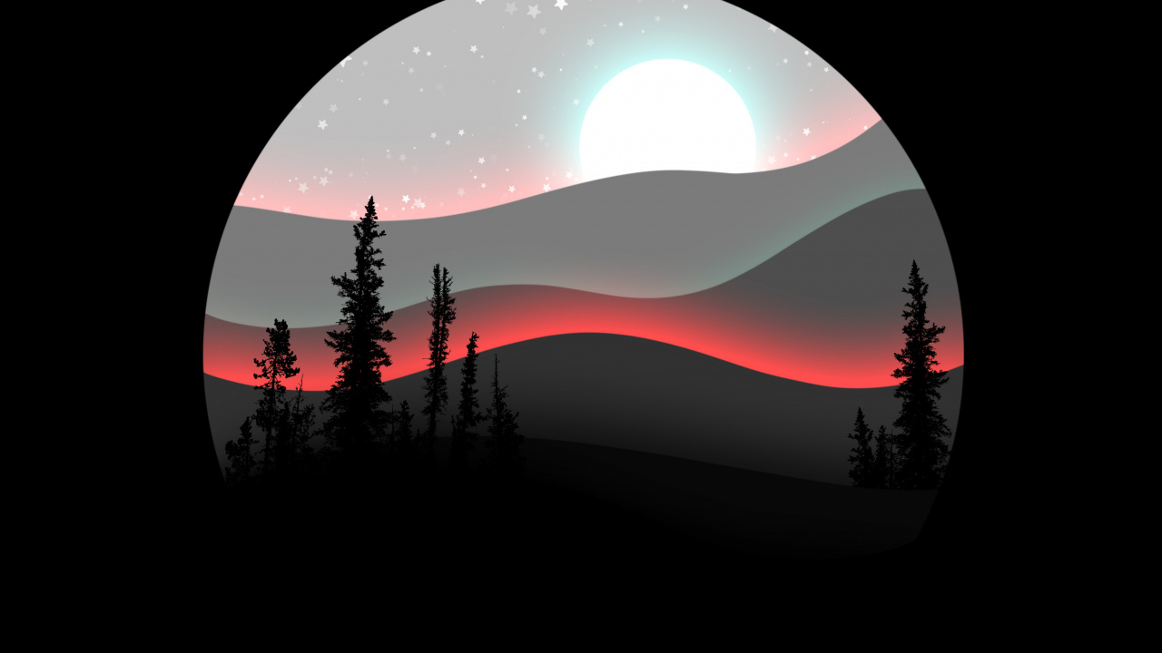 Обои полумесяц, астрономический объект, полутона и оттенки, небесное явление, лунный свет в разрешении 1280x720