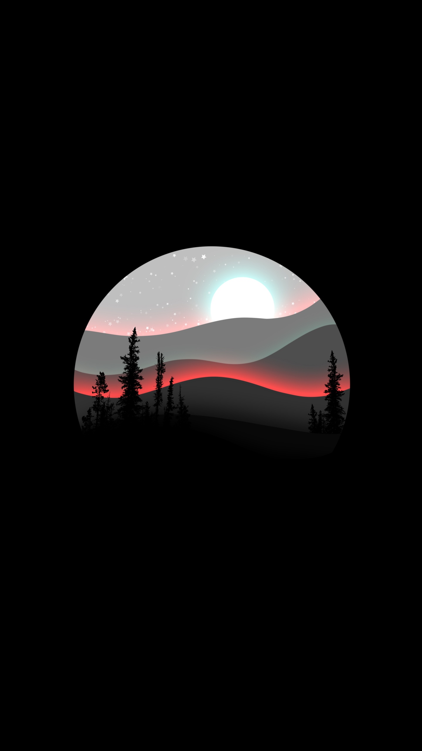 Обои полумесяц, астрономический объект, полутона и оттенки, небесное явление, лунный свет в разрешении 1440x2560