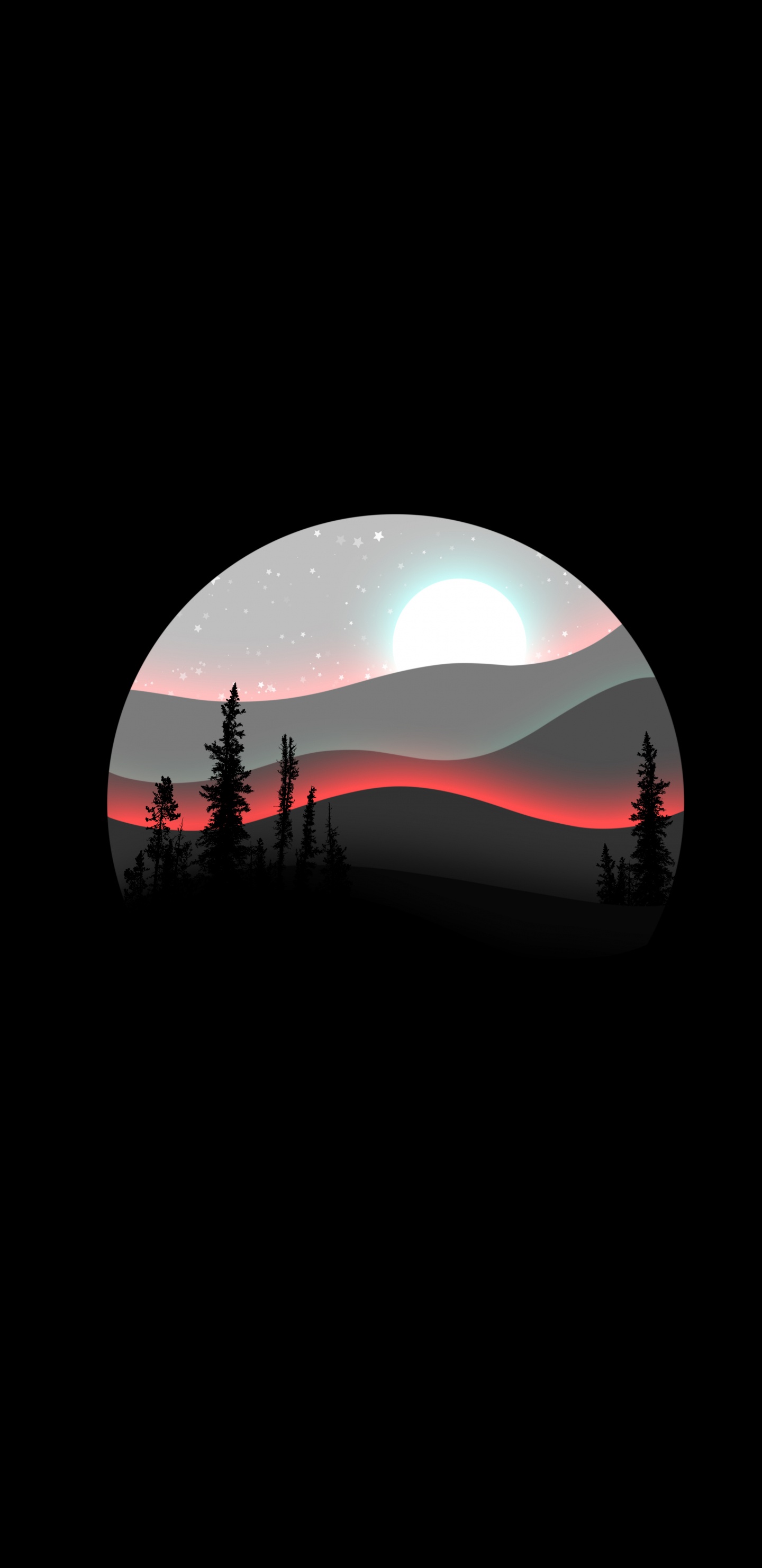 Обои полумесяц, астрономический объект, полутона и оттенки, небесное явление, лунный свет в разрешении 1440x2960