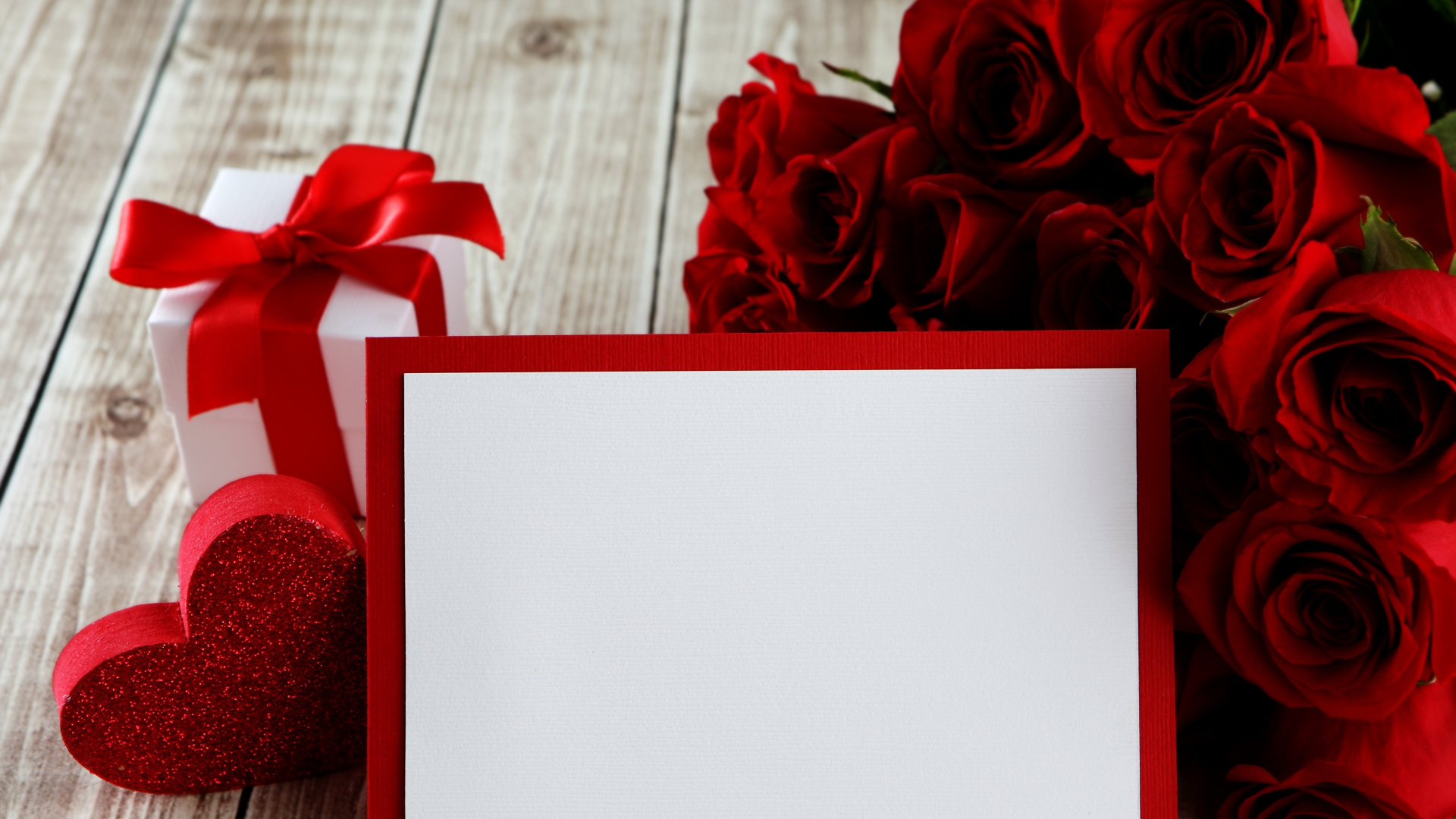 Обои День Святого Валентина, сердце, красный цвет, цветок, лепесток в разрешении 1920x1080