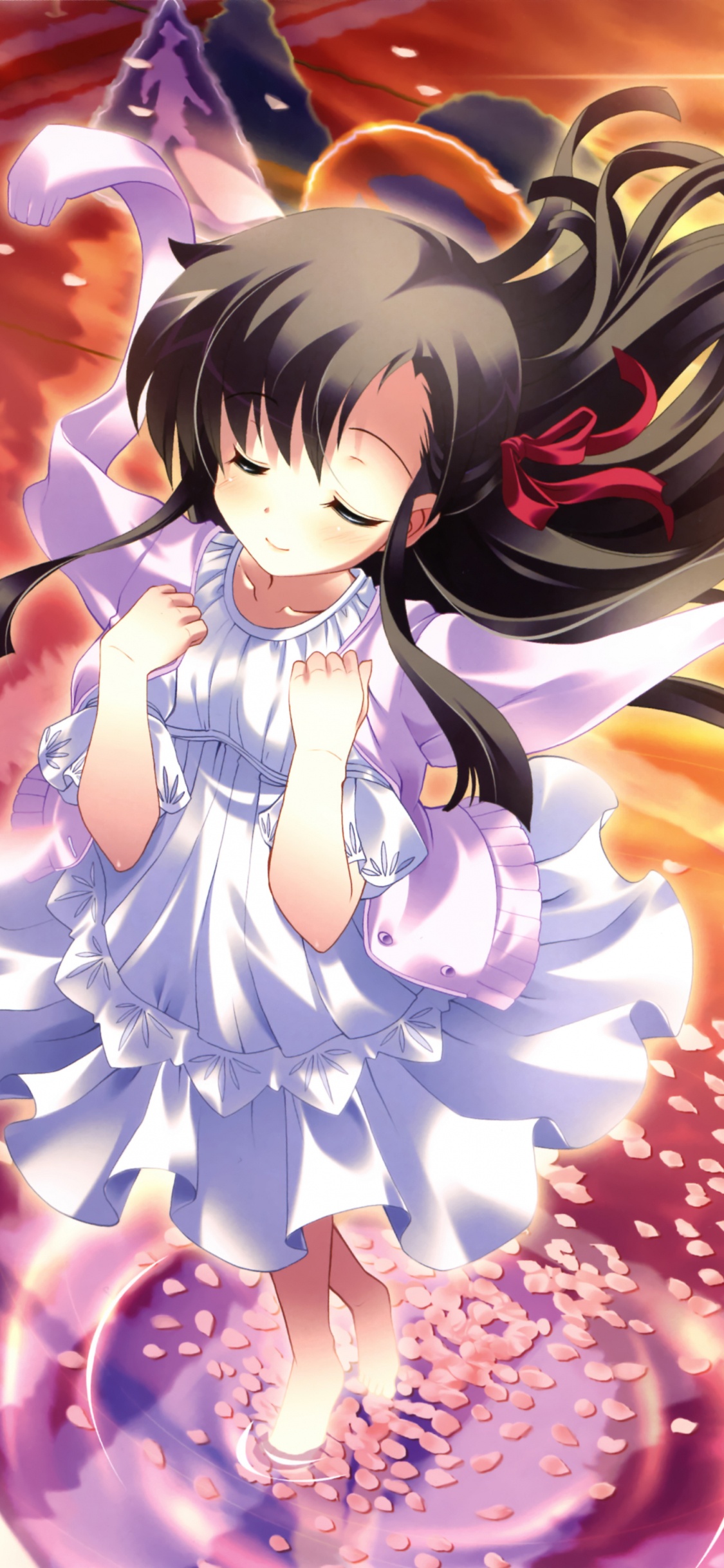 Обои аниме, рисование, волосы, глаз, мультфильм в разрешении 1125x2436