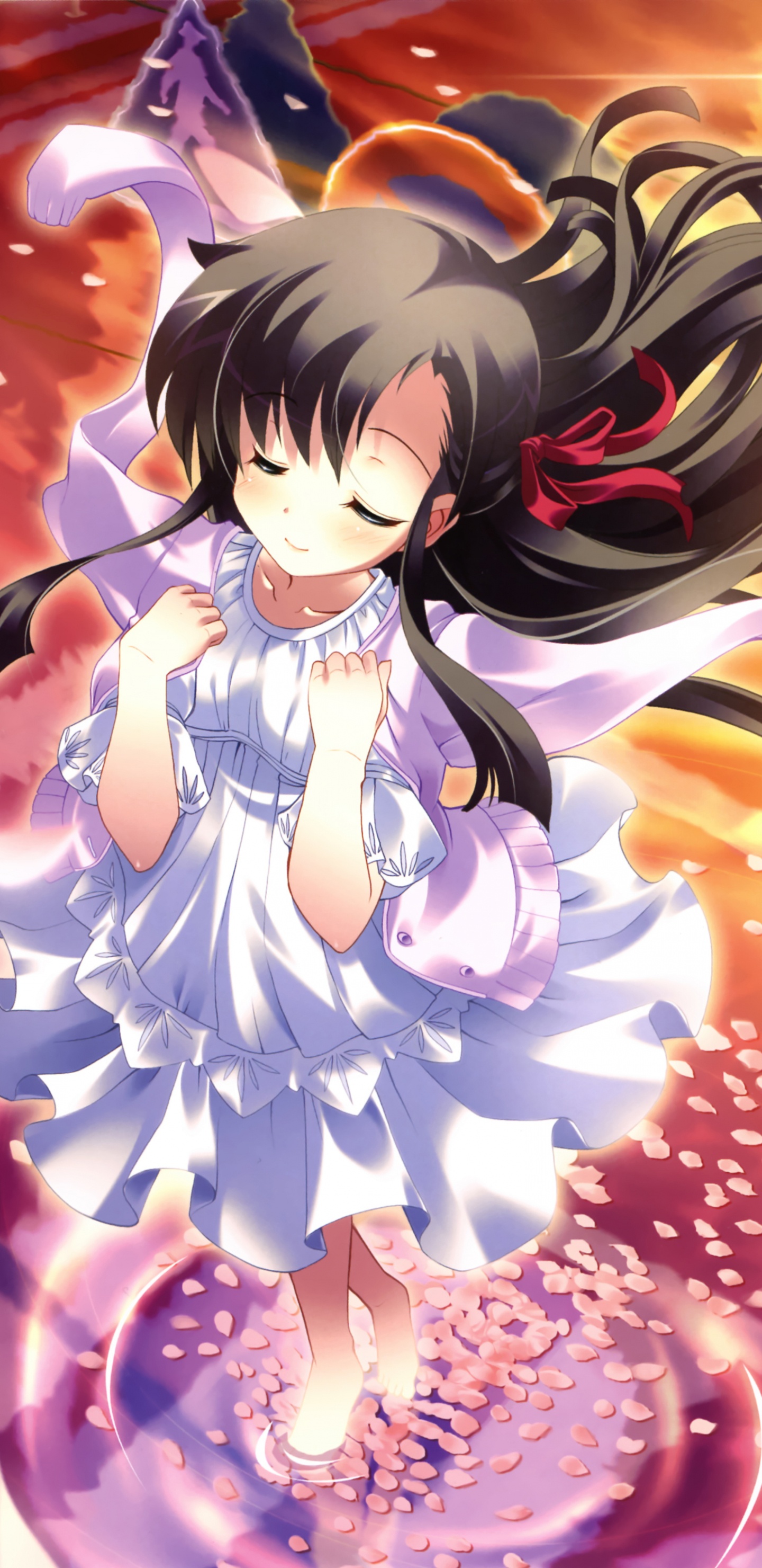 Обои аниме, рисование, волосы, глаз, мультфильм в разрешении 1440x2960