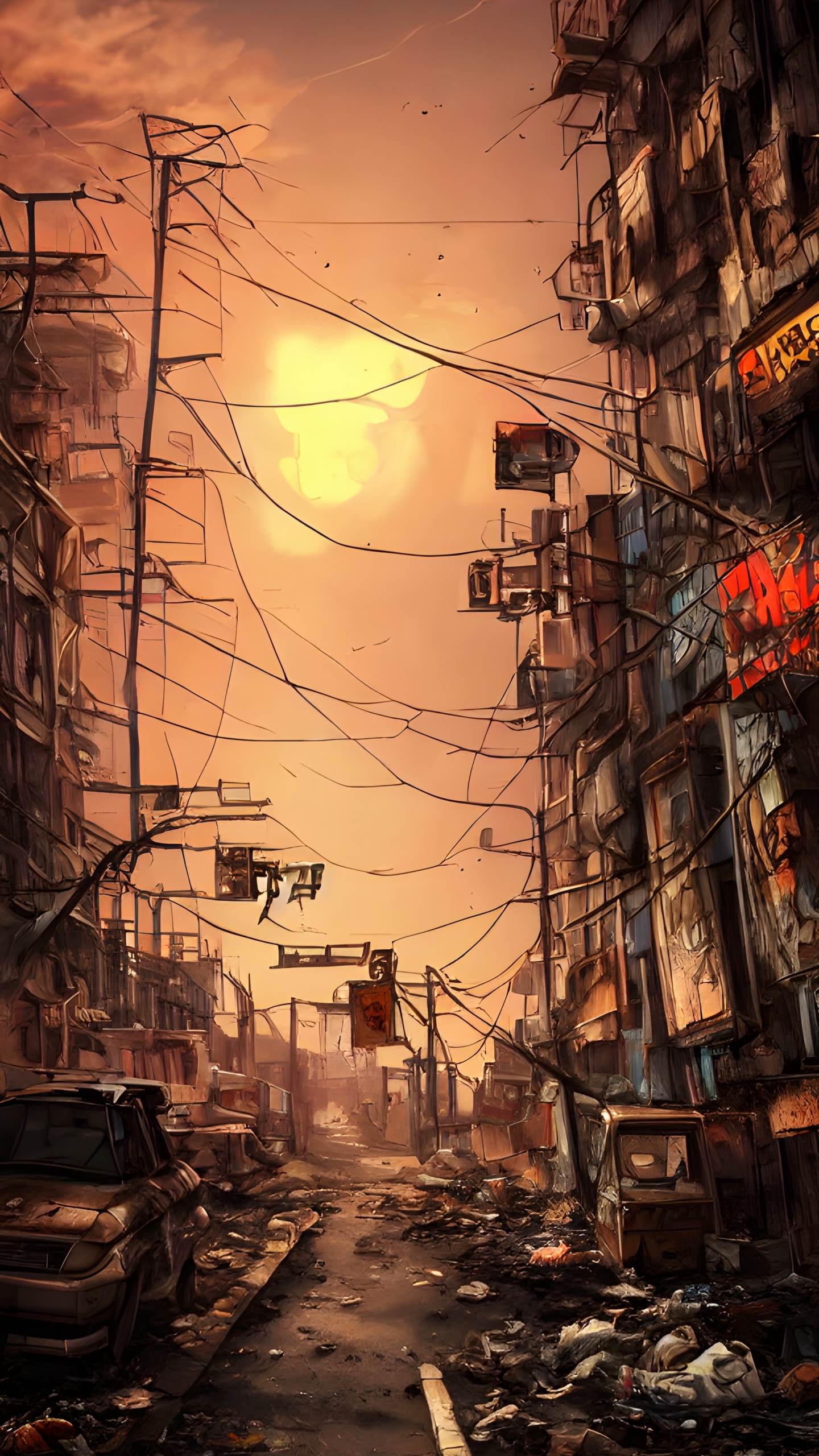 Обои солнечный свет, атмосфера, свет, инфраструктура, электричество в разрешении 1440x2560