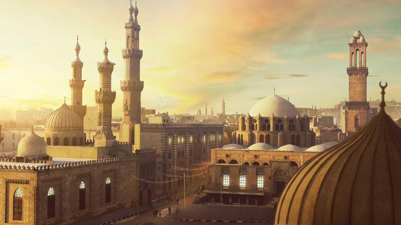 Обои ориентир, город, мечеть, здание, небо в разрешении 1366x768