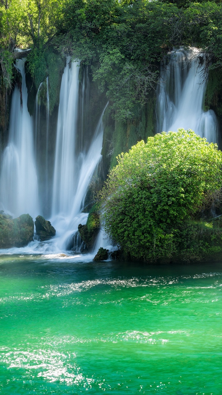 Обои водопад, гидроресурсы, водоем, природа, вода в разрешении 720x1280