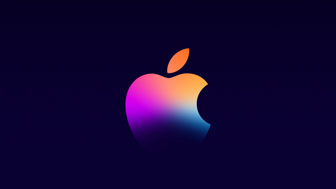 Обои apple, iPhone, яблоко, iOS 14, фрукты в разрешении 1366x768