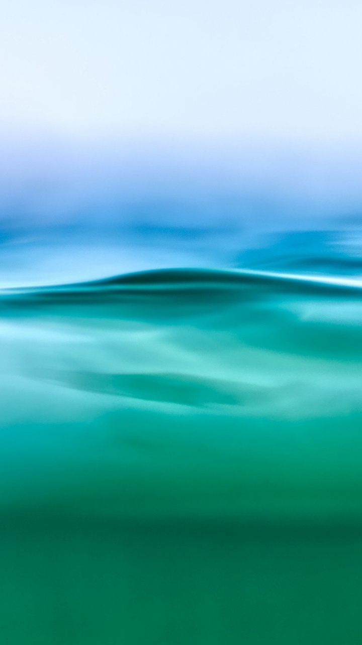 Обои горизонт, жидкий, лазурный, синий, вода в разрешении 720x1280