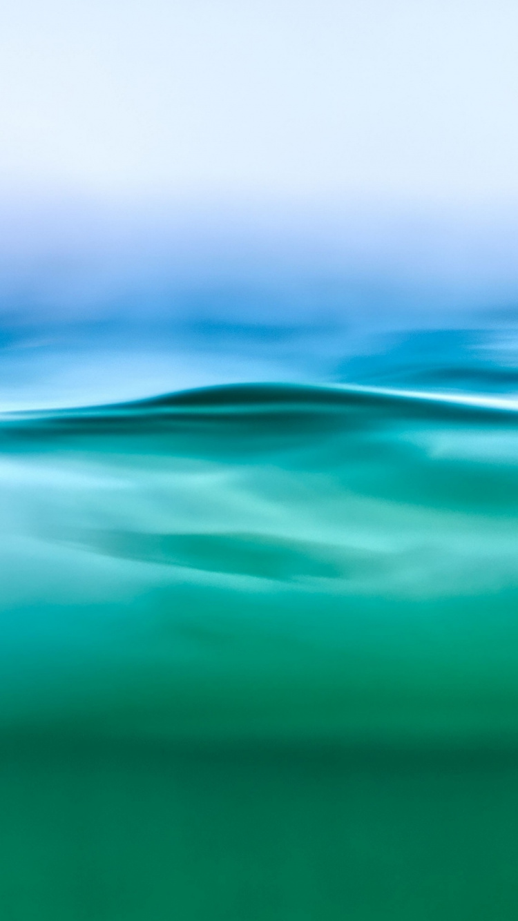 Обои горизонт, жидкий, лазурный, синий, вода в разрешении 750x1334