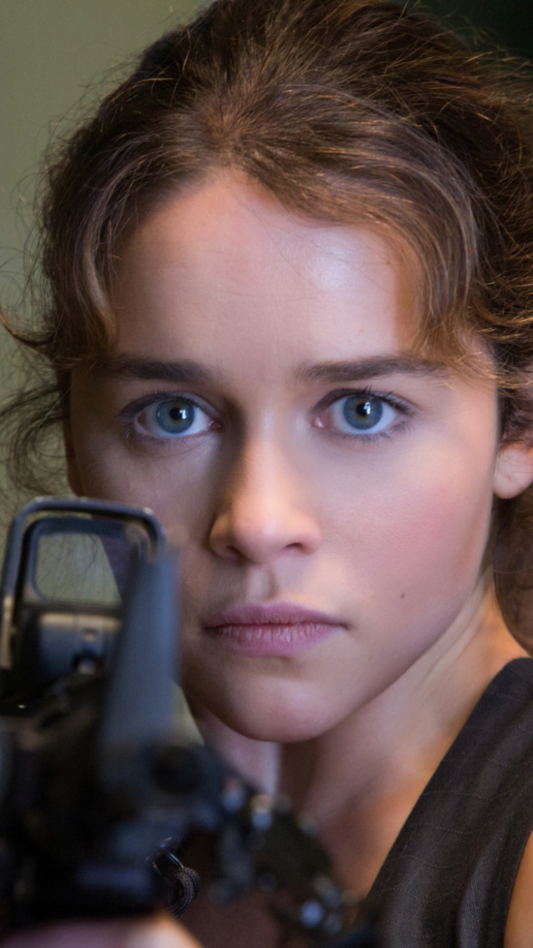 Обои Эмилия Кларк, Терминатор генезис, Сара Коннор, дейенерис таргариен, Терминатор в разрешении 750x1334