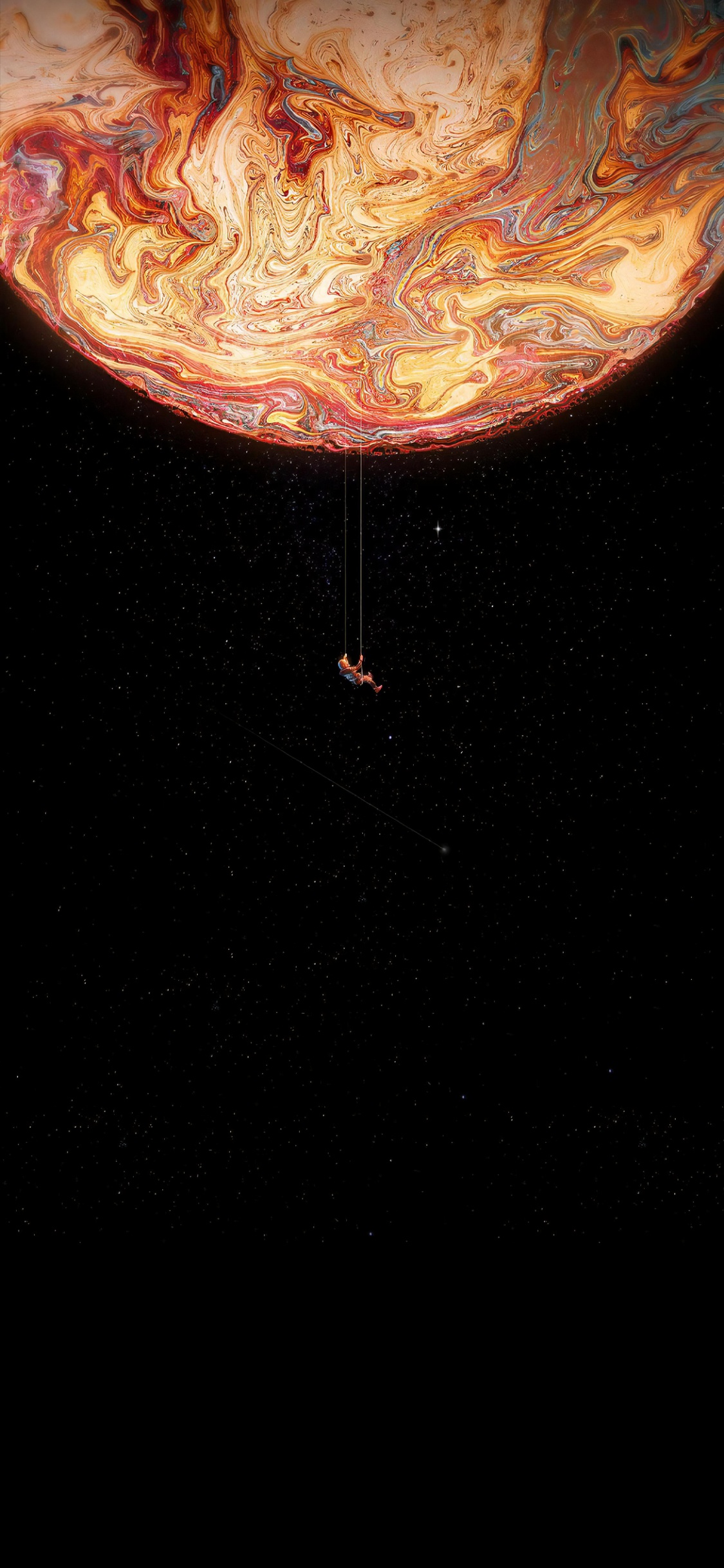 Обои амолед, OLED, космос, удивительный космический шаттл, арт в разрешении 1125x2436