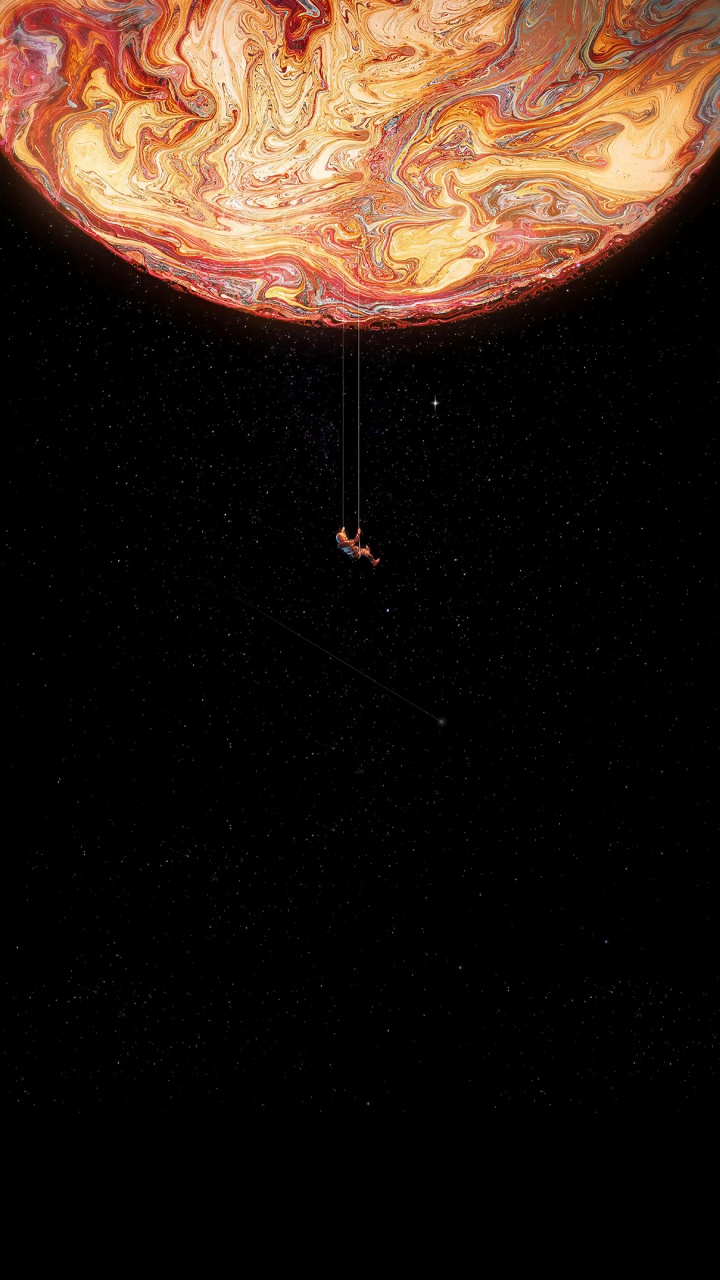 Обои амолед, OLED, космос, удивительный космический шаттл, арт в разрешении 720x1280