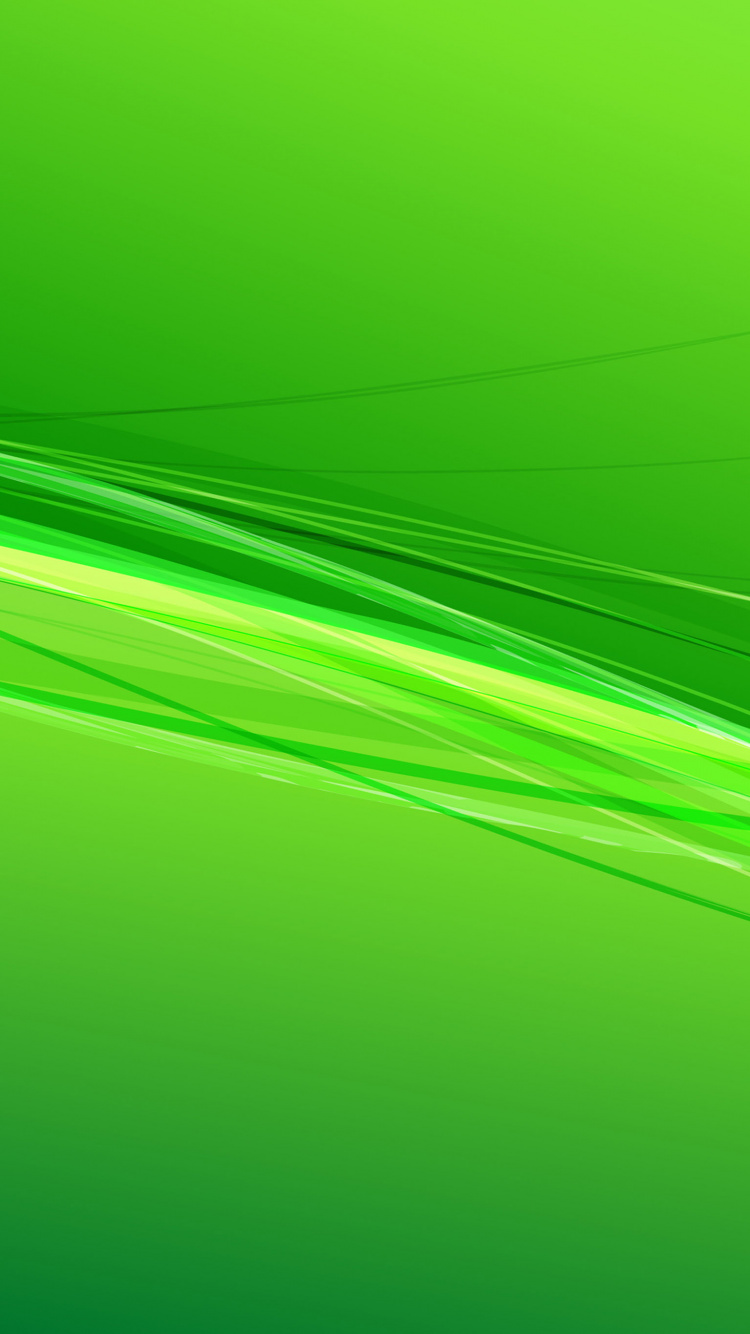 Обои зеленый, графика, желтый, линия, лист в разрешении 750x1334