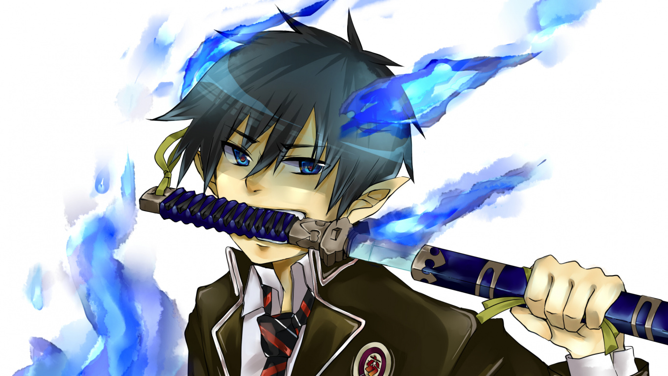 Обои Рин окумура, Юкио окумура, shiemi морияма, синий экзорцист, аниме в разрешении 1366x768