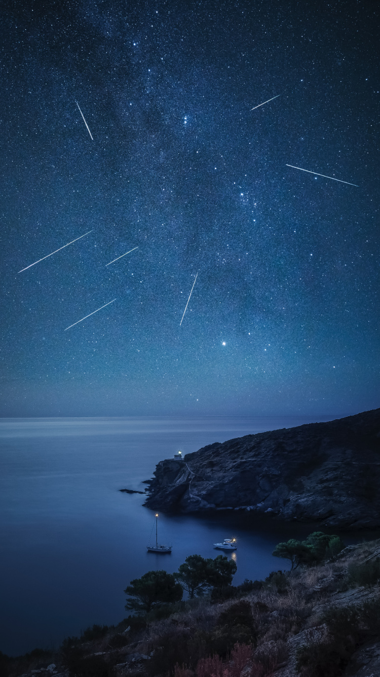 Обои природа, атмосфера, космическое пространство, вода, космос в разрешении 750x1334