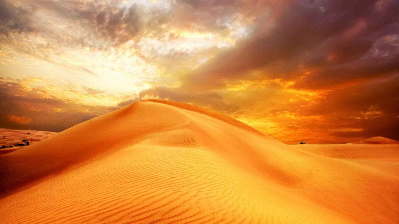 Обои Дюна, пустыня, песок, эолийские рельефы, эрг в разрешении 1280x720