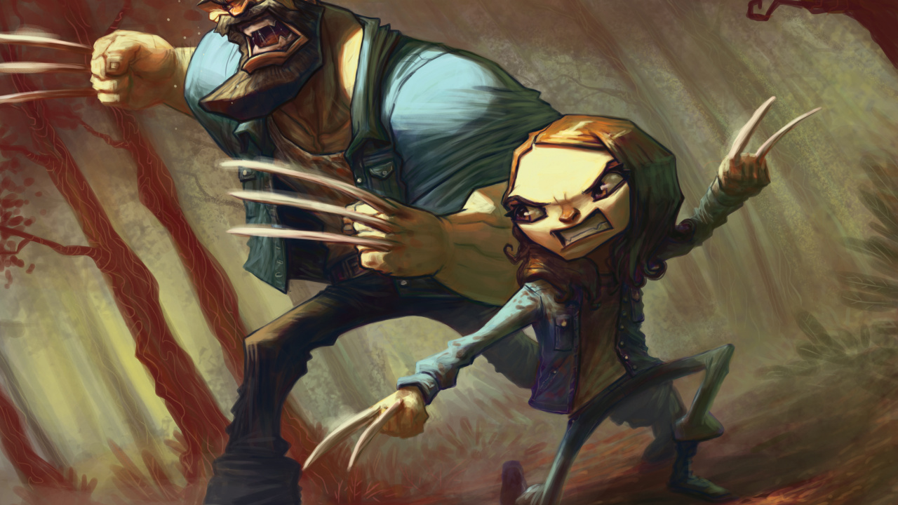 Обои логан арт, Росомаха, Х-23, арт, цифровое искусство в разрешении 1280x720