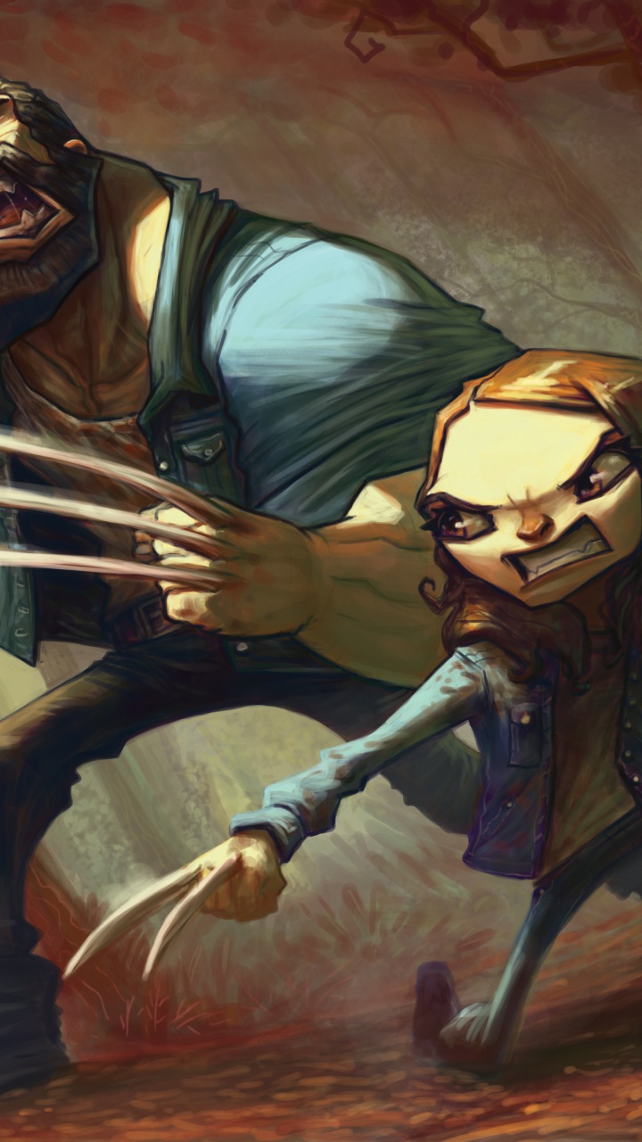 Обои логан арт, Росомаха, Х-23, арт, цифровое искусство в разрешении 720x1280