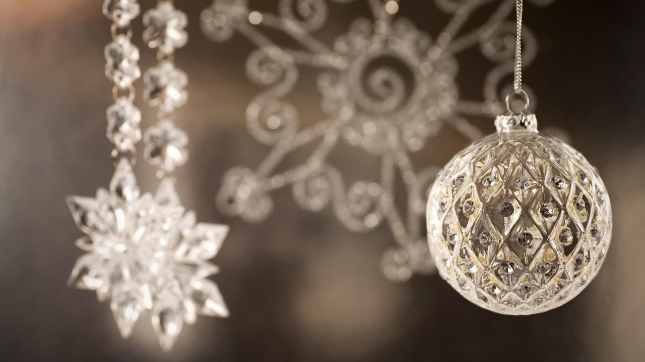 Обои освещение, ювелирные изделия, серебро, Рождественские украшения, Рождественские огни в разрешении 1280x720