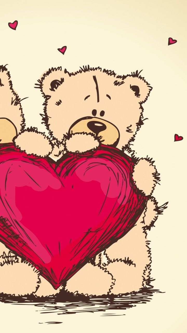 Обои День Святого Валентина, поздравительная открытка, сердце, подарок, любовь в разрешении 720x1280
