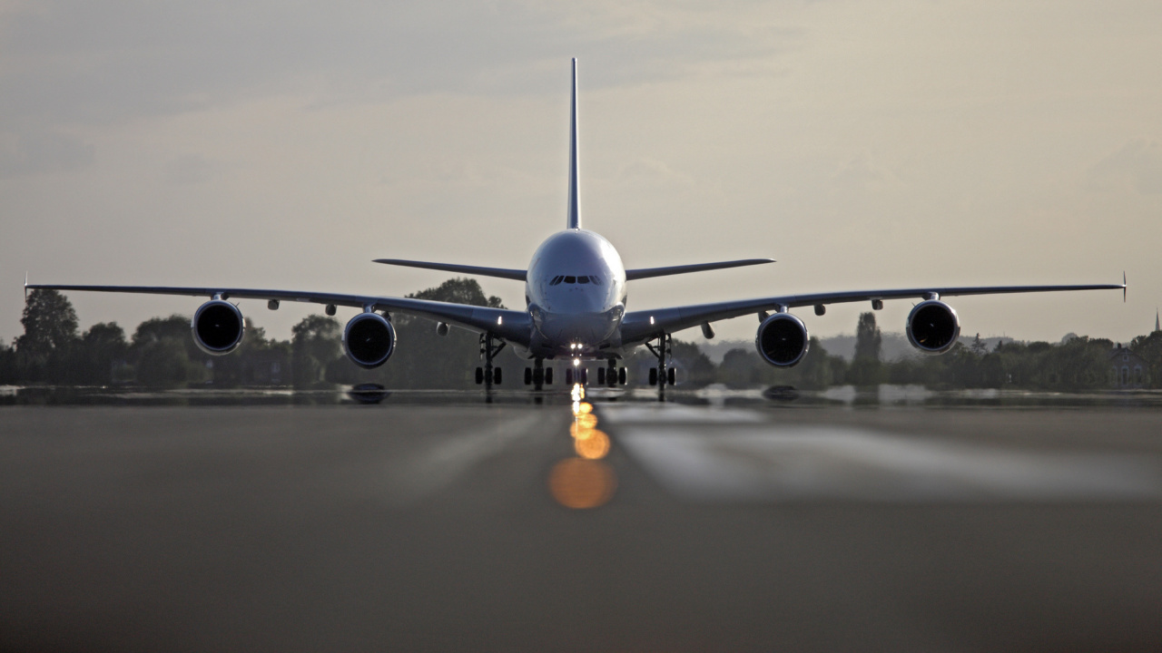 Обои Аэробус а380, Аэробус, самолеты, самолет, авиалайнер в разрешении 1280x720