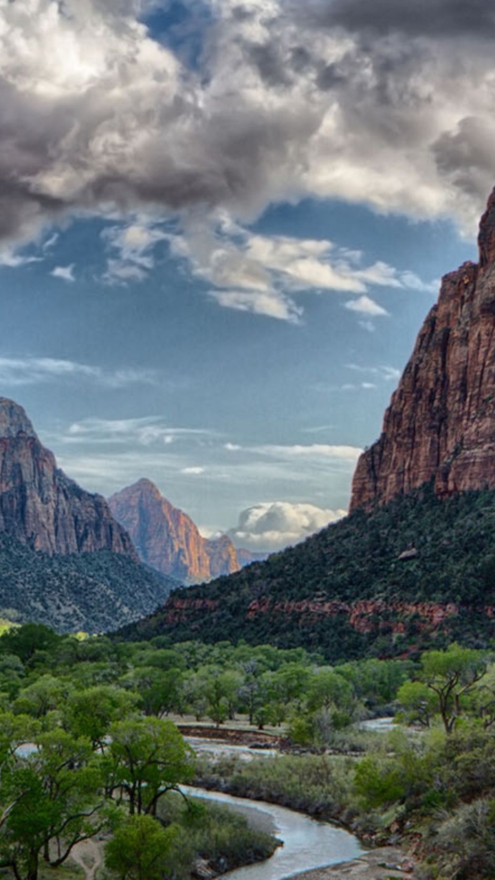 Обои национальный парк зайон, служба национальных парков, национальный парк, горный рельеф, гора в разрешении 720x1280