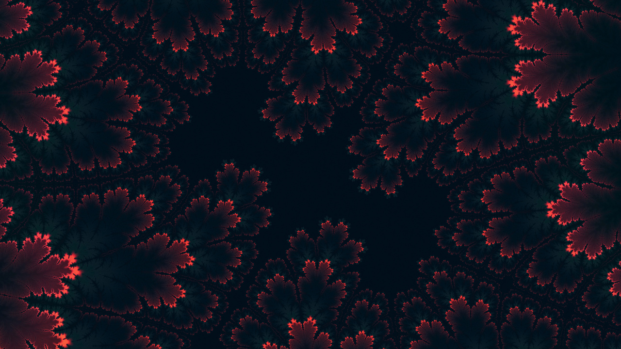 Обои графический дизайн, дизайн, красный цвет, фрактальное искусство, растение в разрешении 1280x720