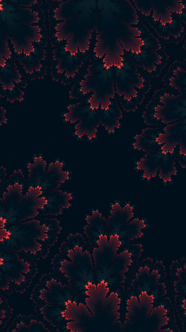 Обои графический дизайн, дизайн, красный цвет, фрактальное искусство, растение в разрешении 750x1334