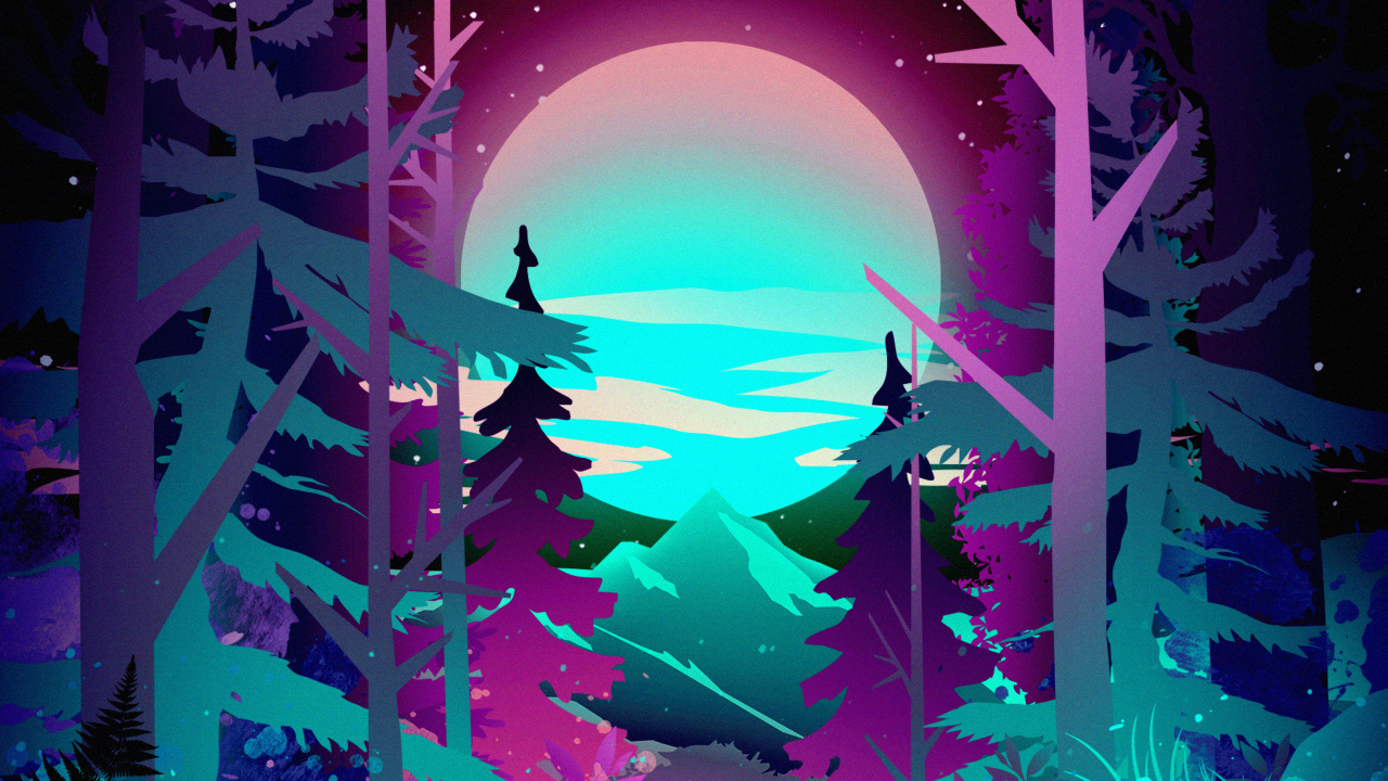 Обои арт, телефон, иллюстрация, живопись, растение в разрешении 1280x720