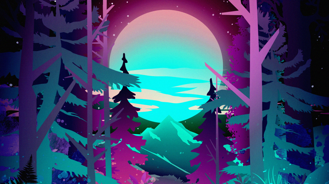 Обои арт, телефон, иллюстрация, живопись, растение в разрешении 1366x768