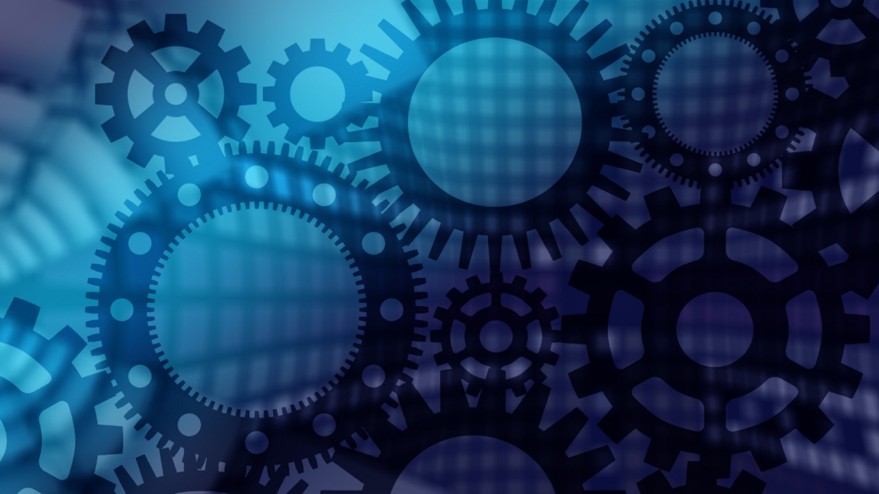 Обои автоматизация, синий, узор, фрактальное искусство, круг в разрешении 1280x720