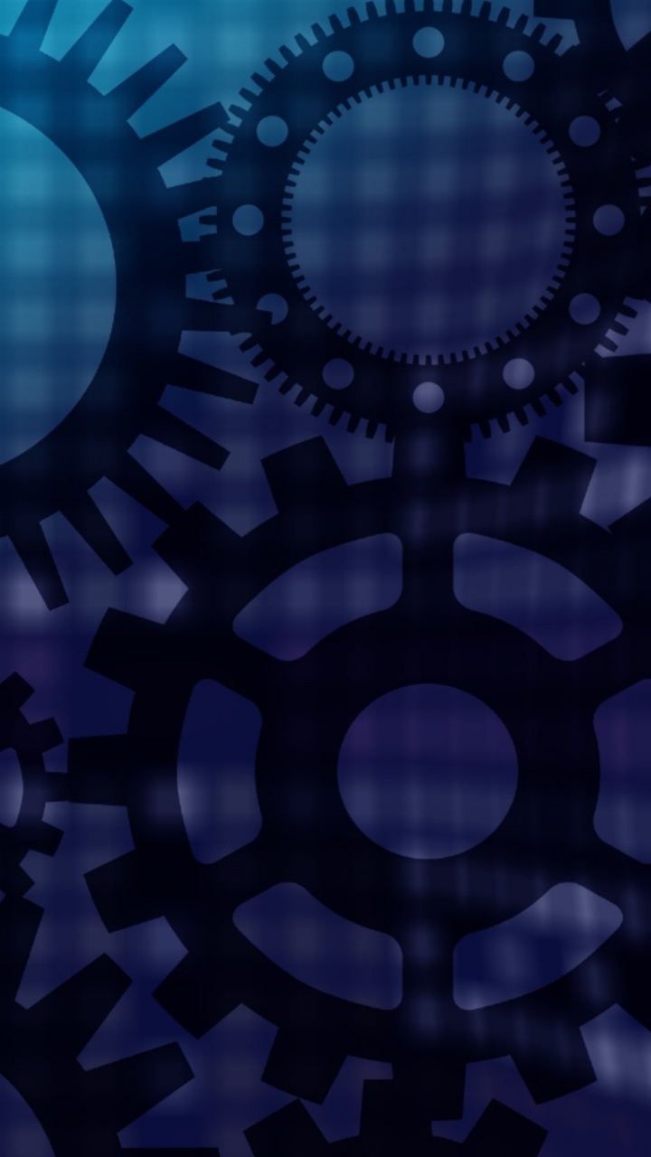 Обои автоматизация, синий, узор, фрактальное искусство, круг в разрешении 720x1280