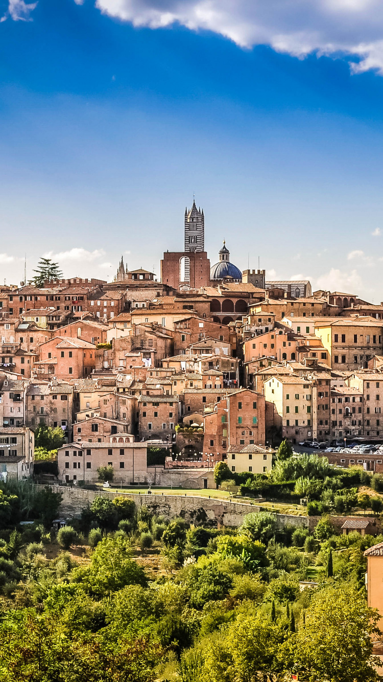 Обои Флоренция, городок, город, ориентир, облако в разрешении 750x1334