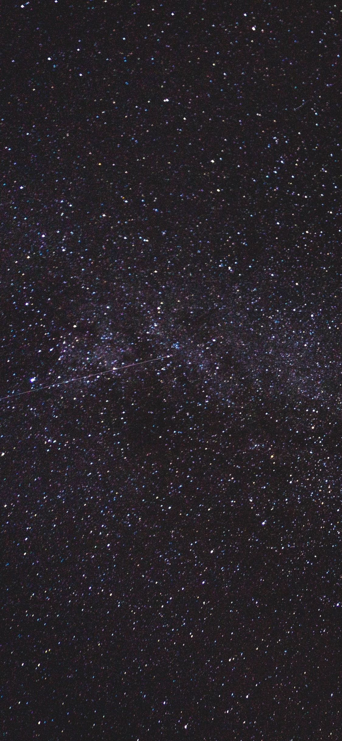 Обои ночное небо, темнота, звезда, черный, атмосфера в разрешении 1125x2436