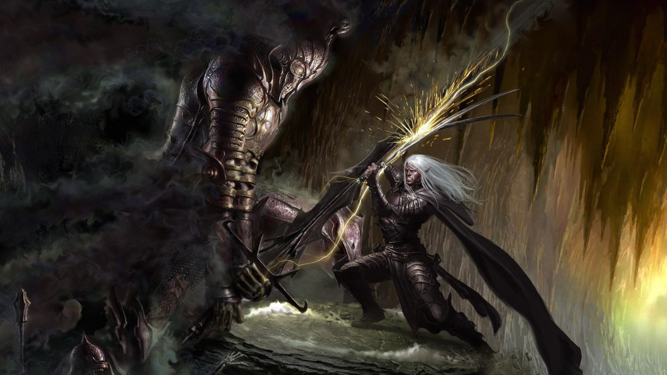 Обои демон, мифология, дракон, темнота, мифическое существо в разрешении 1366x768