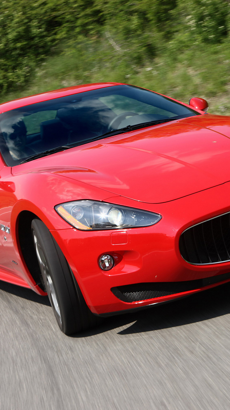 Обои Мазерати, авто, maserati granturismo, суперкар, красный цвет в разрешении 750x1334