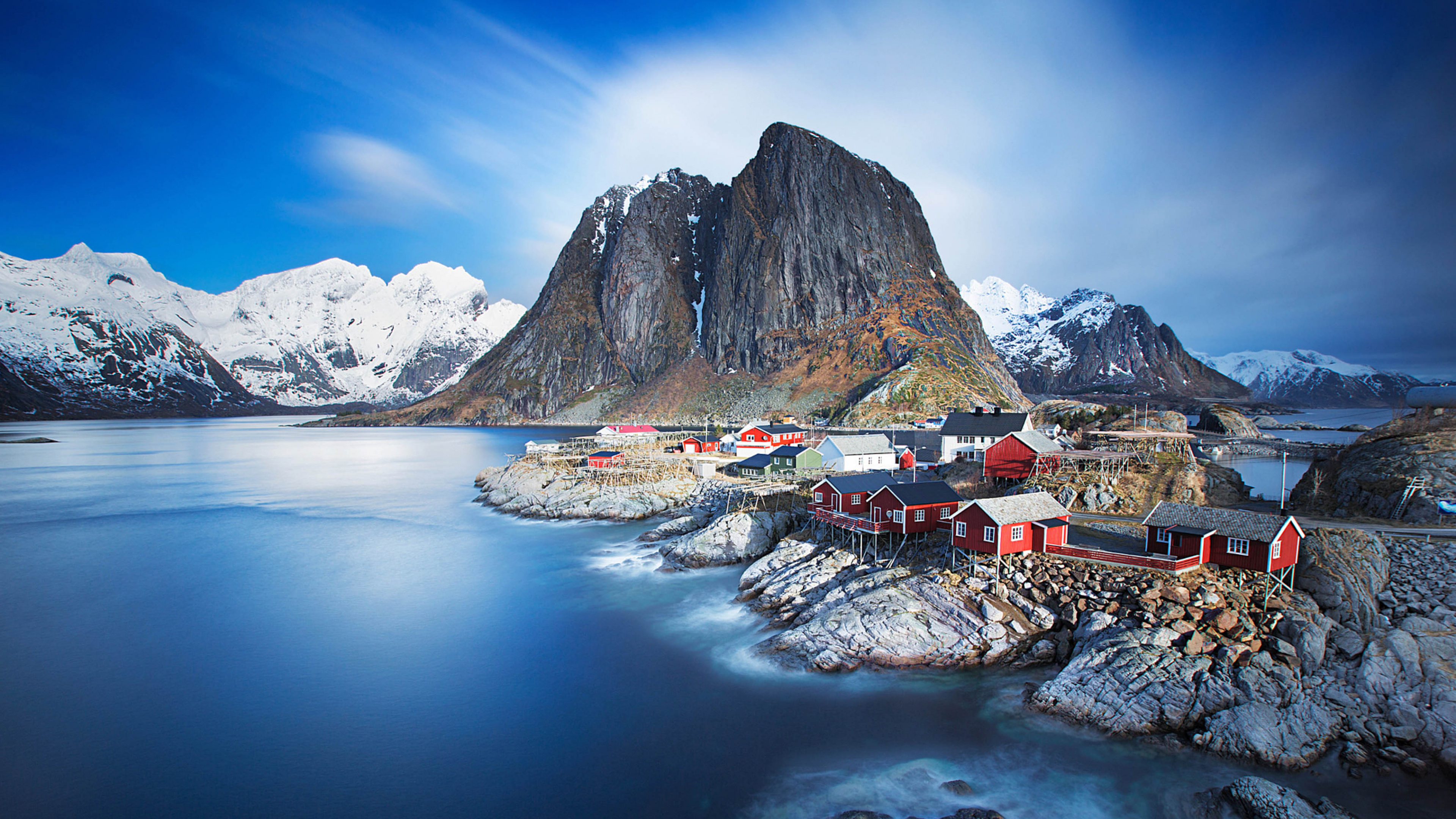 Обои Лофотен, фьорд, природа, гора, горный рельеф в разрешении 3840x2160