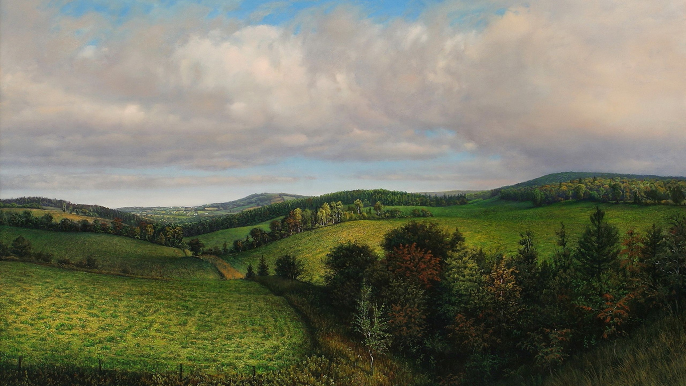 Обои природа, холм, нагорье, дикая местность, облака в разрешении 1366x768