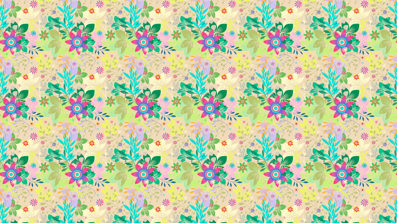 Обои узор, графика, зеленый, дизайн, лист в разрешении 1366x768