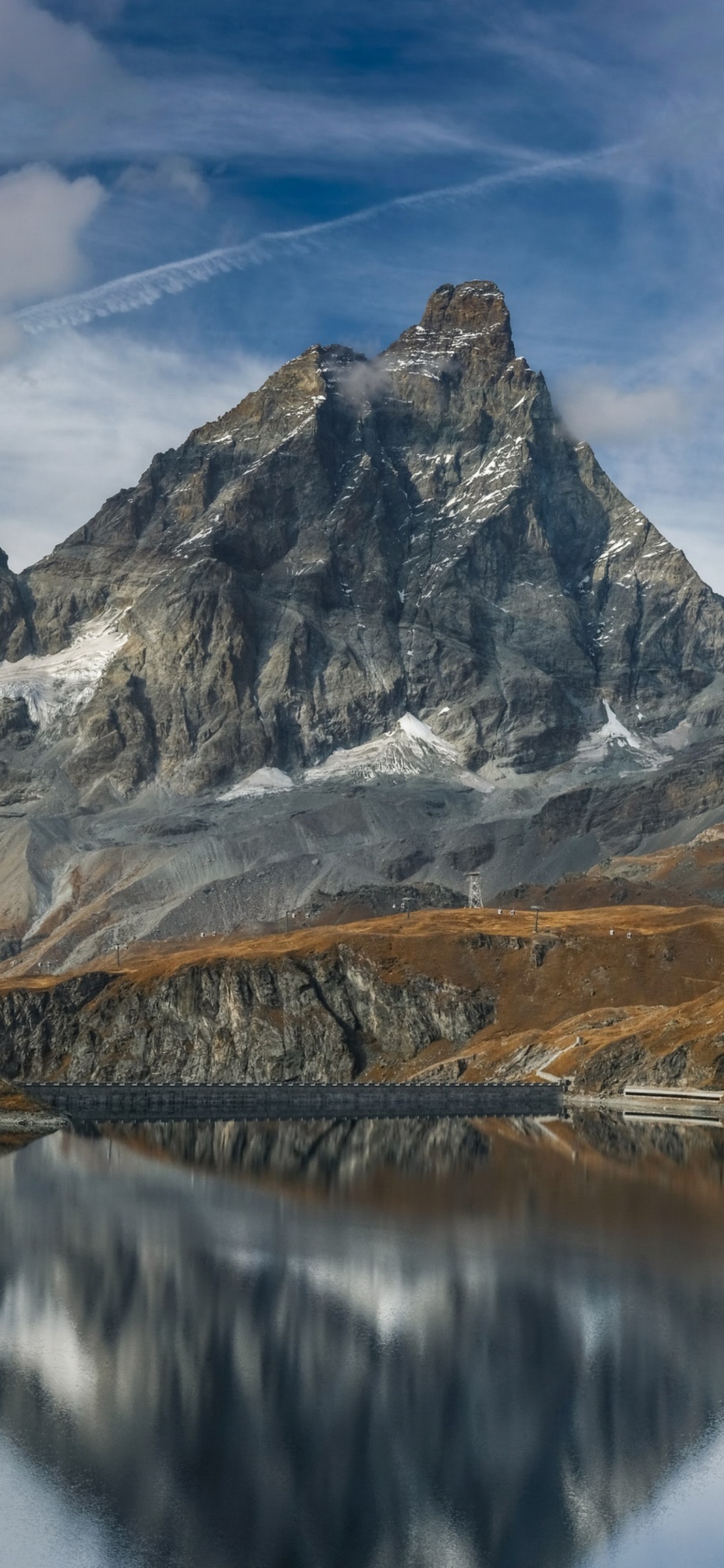 Обои Пресет горы в Lightroom, гора, облако, вода, природный ландшафт в разрешении 1242x2688