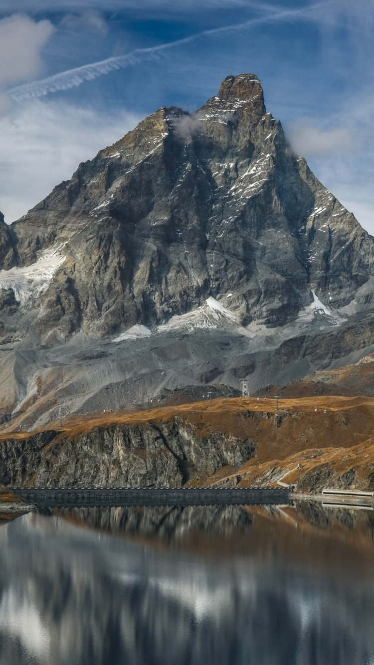 Обои Пресет горы в Lightroom, гора, облако, вода, природный ландшафт в разрешении 750x1334