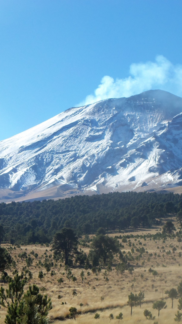 Обои Истаксиуатль, Popocatpetl, вулкан, гора, дикая местность в разрешении 750x1334