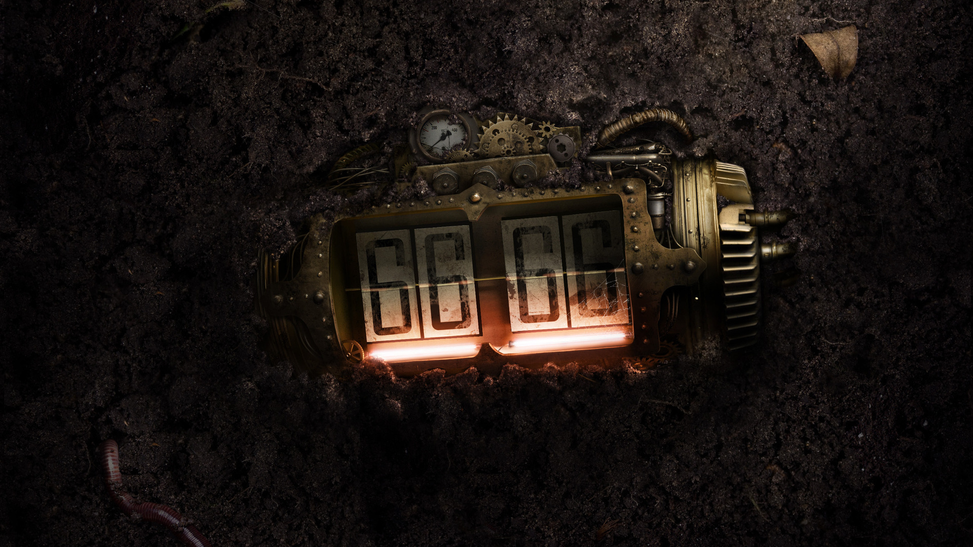 Обои темнота, ночь, полночь, часы, освещение в разрешении 1920x1080