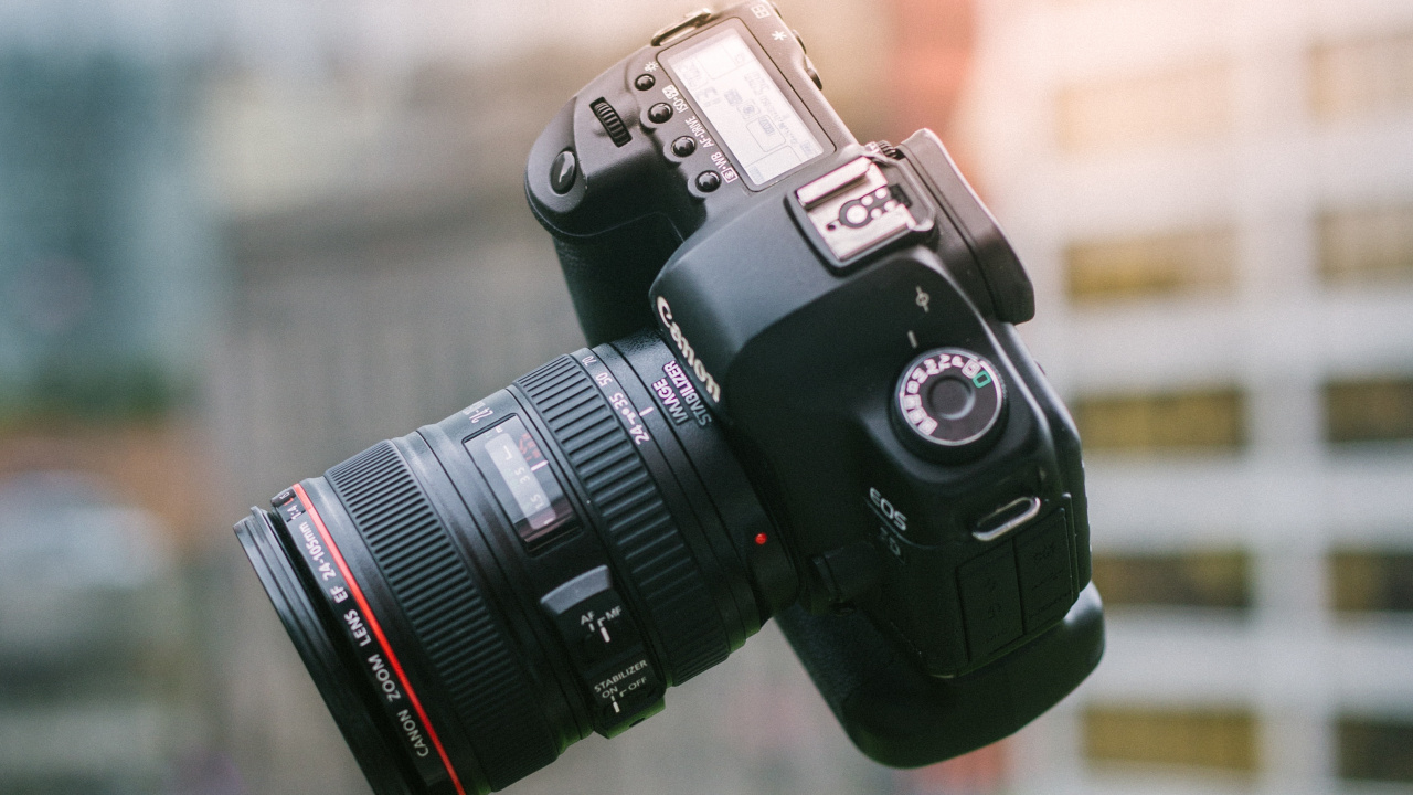 Обои камера, цифровые зеркальные, объектив камеры, зеркальная камера, аксессуары для камеры в разрешении 1280x720