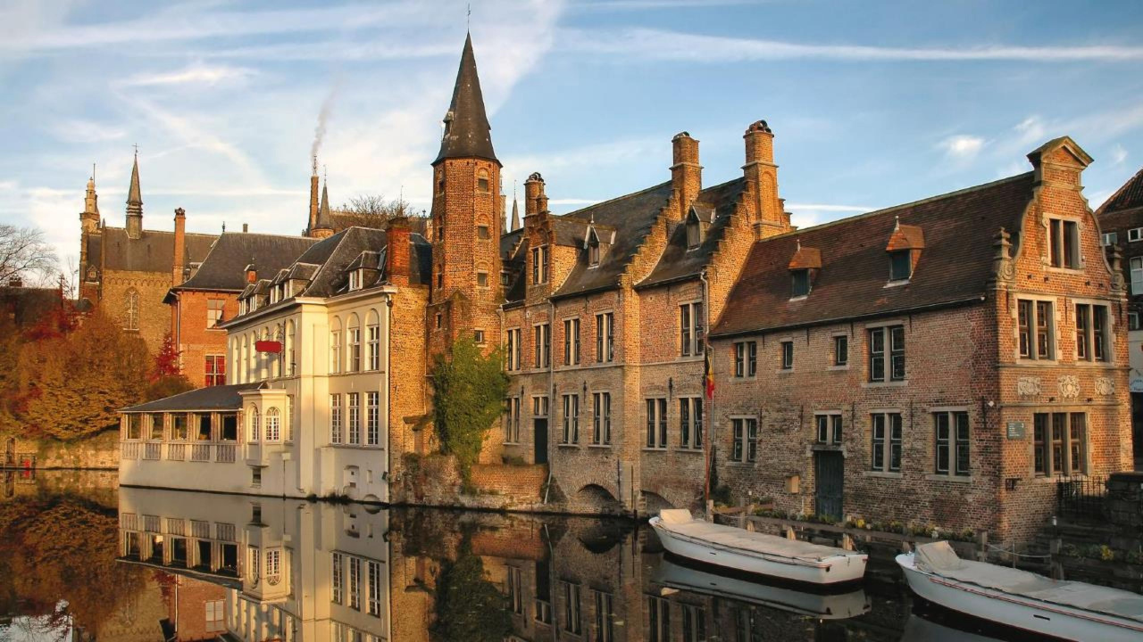 Обои путешествие, водный путь, городок, здание, канал в разрешении 1280x720