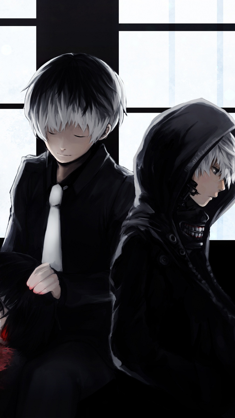 Обои Кен kaneki, Токио вурдалак, аниме, вурдалак, красный цвет в разрешении 750x1334