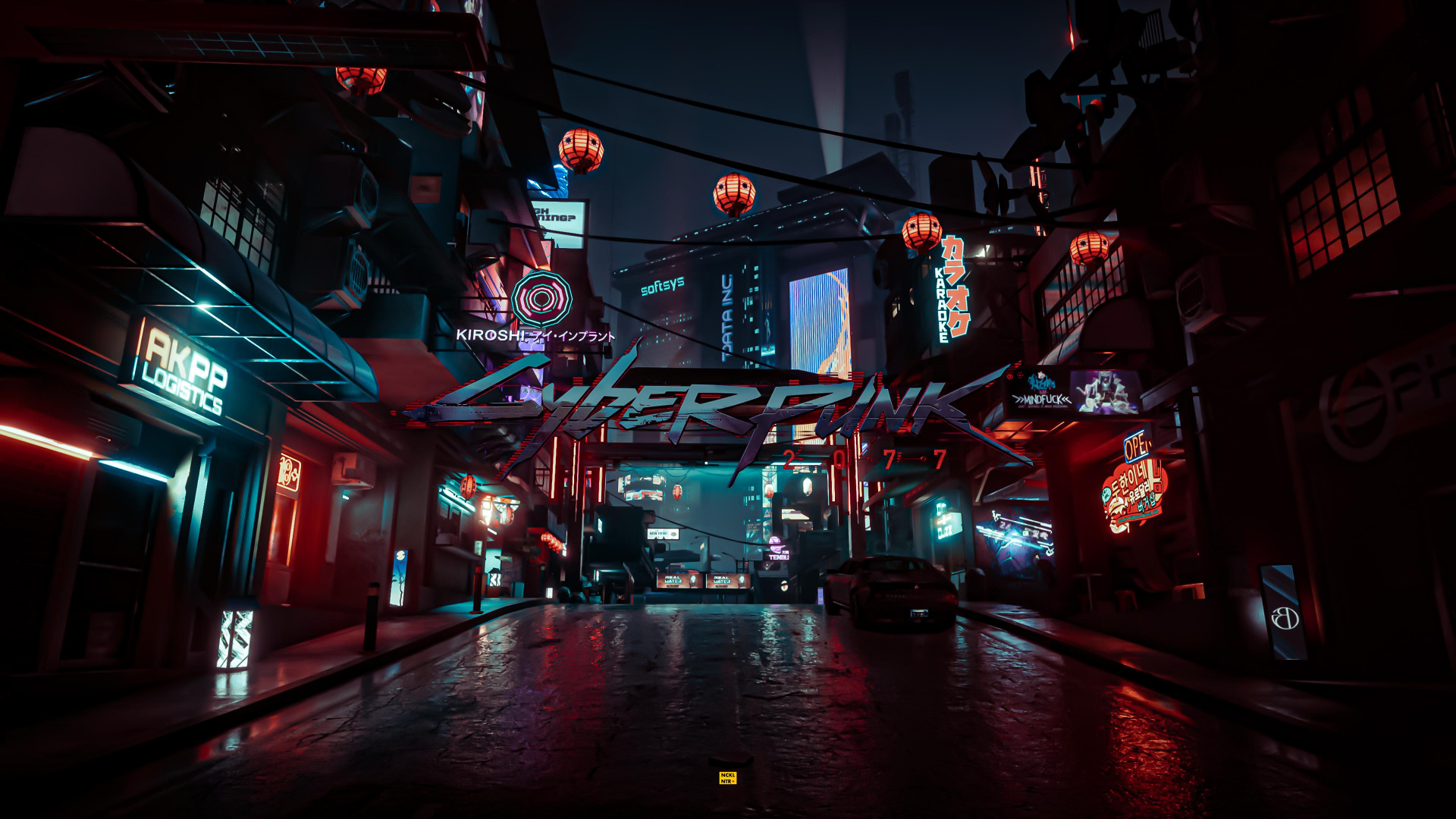 Обои здание, автомобильное освещение, электричество, развлечение, город в разрешении 1920x1080