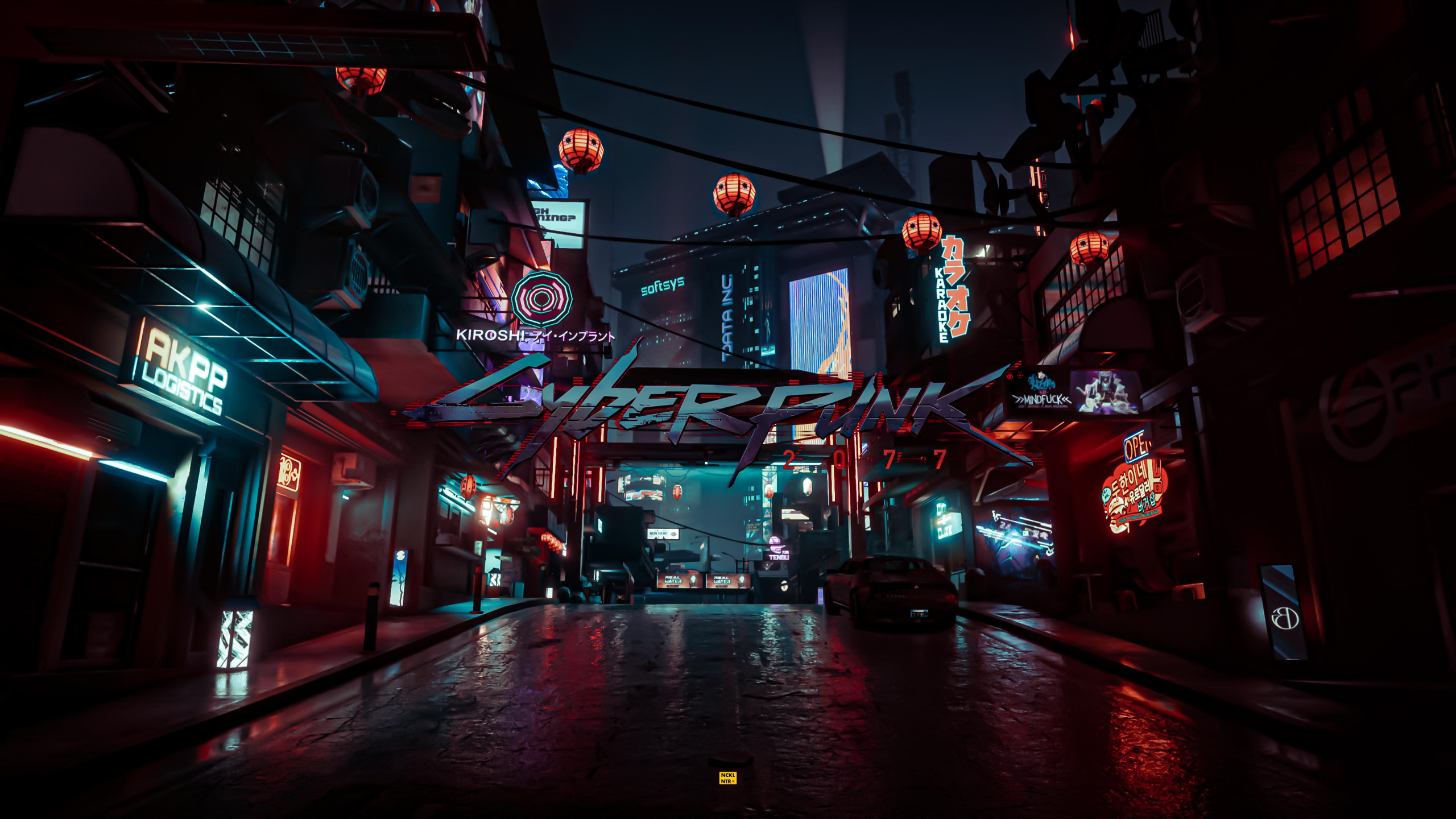 Обои здание, автомобильное освещение, электричество, развлечение, город в разрешении 2560x1440