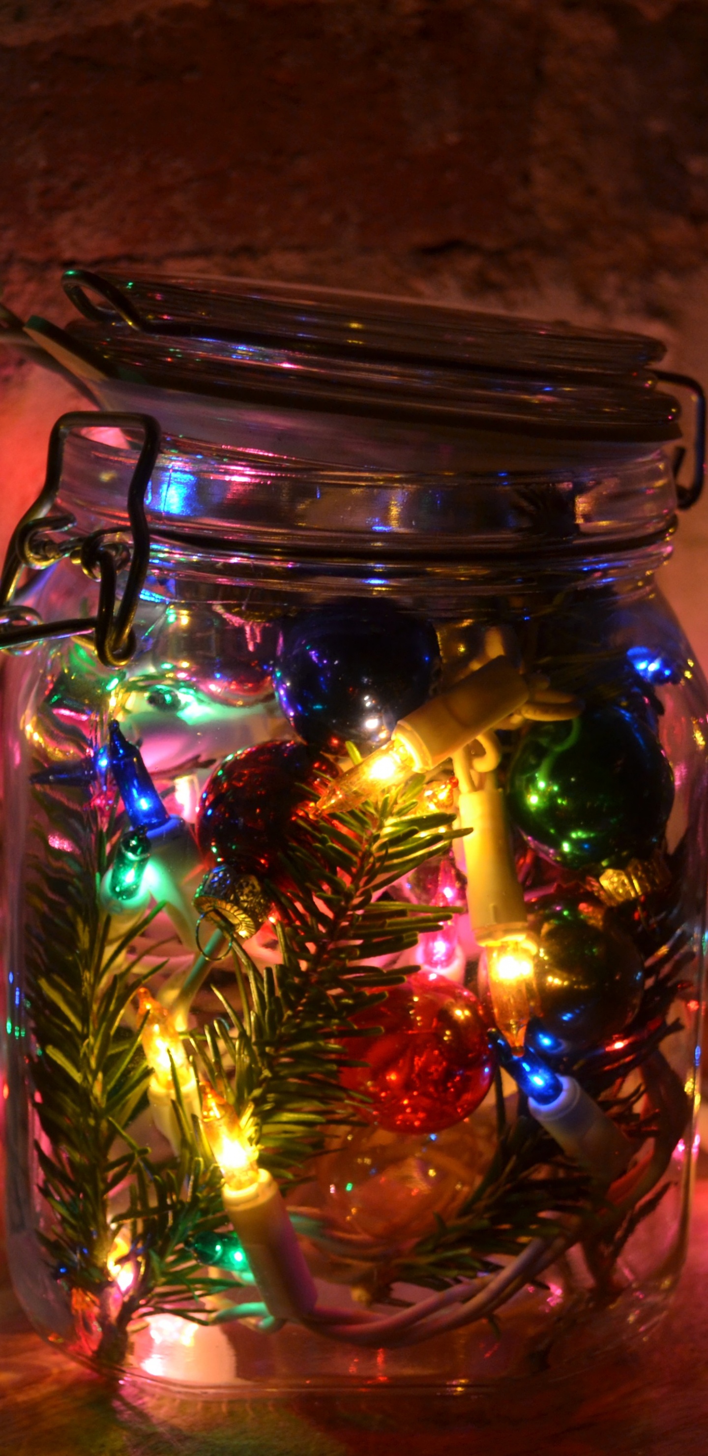 Обои Рождественский день, свет, Рождественские огни, освещение, Рождественские украшения в разрешении 1440x2960