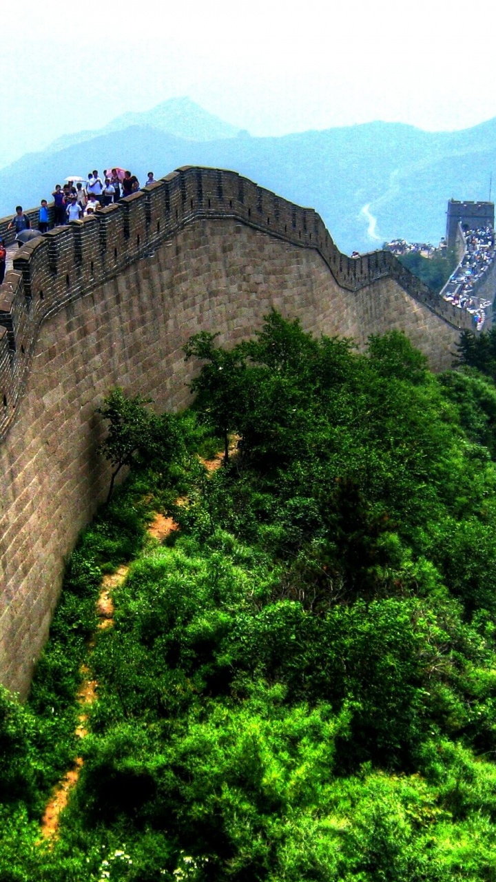 Обои великая Китайская стена, гора, ориентир, горная станция, туризм в разрешении 720x1280
