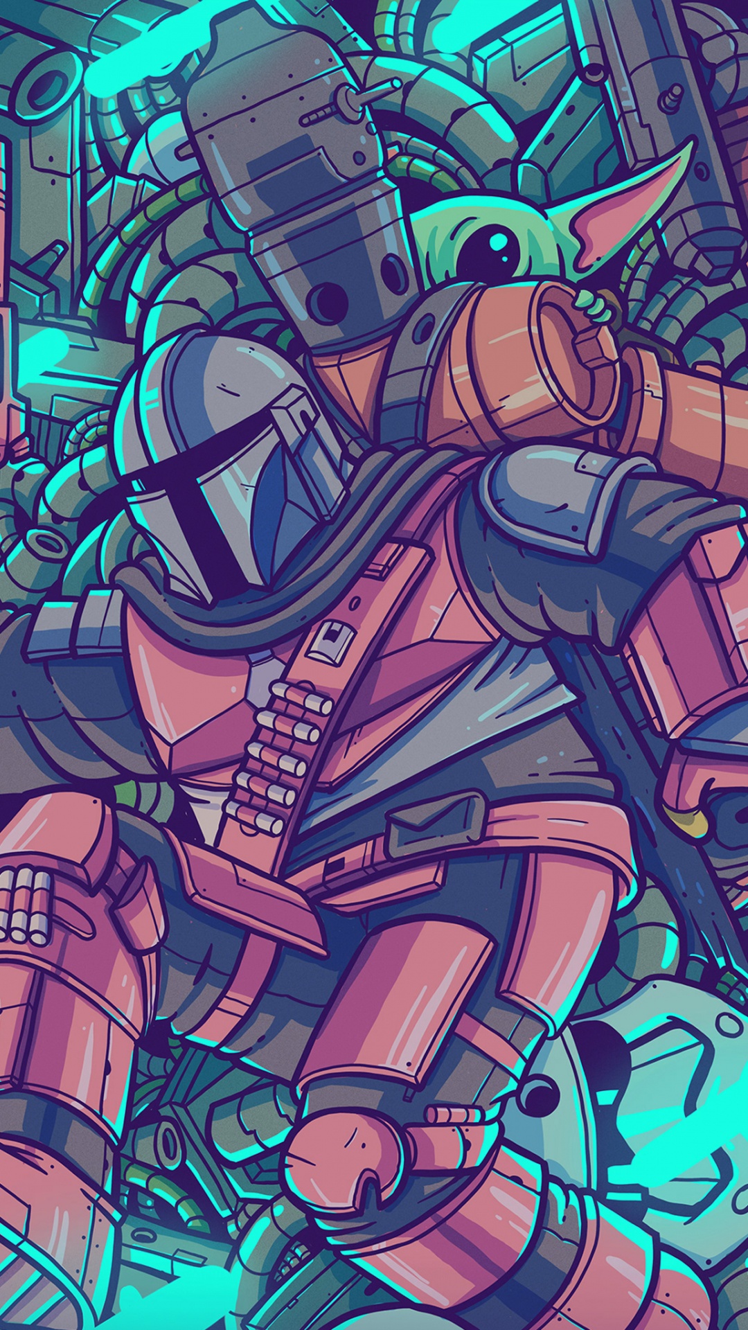 Обои звездные войны, йода, Мандалорец, Малыш Йода, Грогу в разрешении 1080x1920